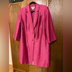 John Meyer of Norwich Raspberry Women's Long Blazer, 18W